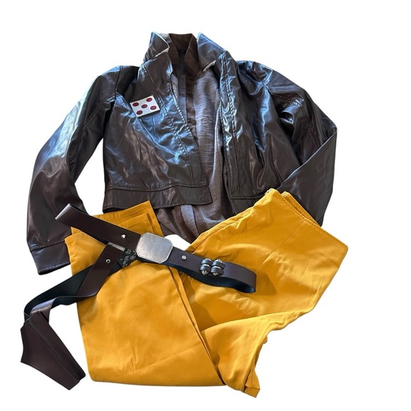 Brown and Yellow Women's Jacket and Pants Set - Picture 2 of 6